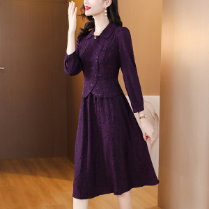 RM23175#长袖连衣裙女秋季2023新款高端奢华贵夫人时尚国际品牌假两件套裙