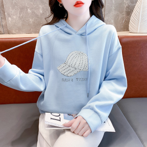 RM24755#新款韩版时尚宽松针织装饰卫衣气质潮流减龄连帽上衣