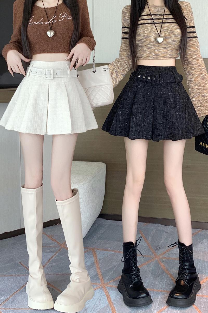 2025新款早秋季女裝小香風百褶裙黑色半裙小個子a字裙顯瘦半身裙