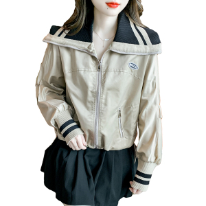 TR59455# 新款秋季炸街短款外套女ins海军领棒球服设计感时尚夹克 服装批发女装批发服饰货源