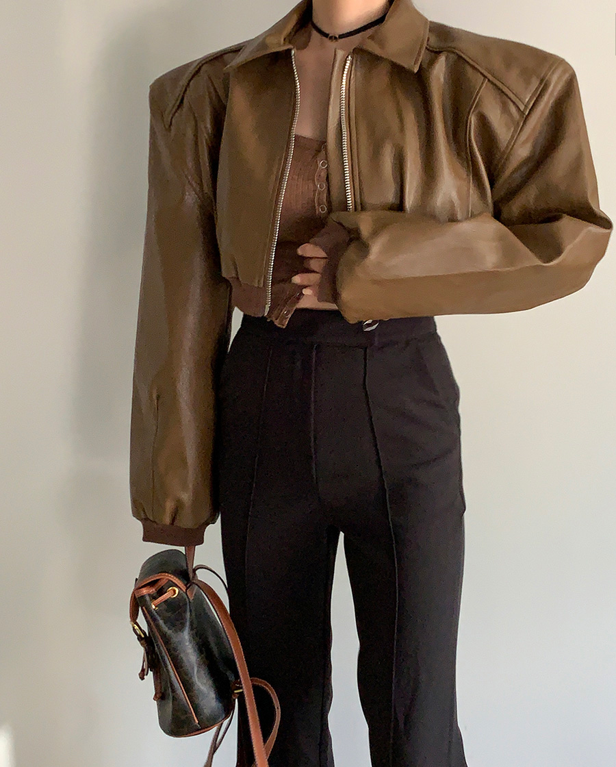 Original short leather jacket