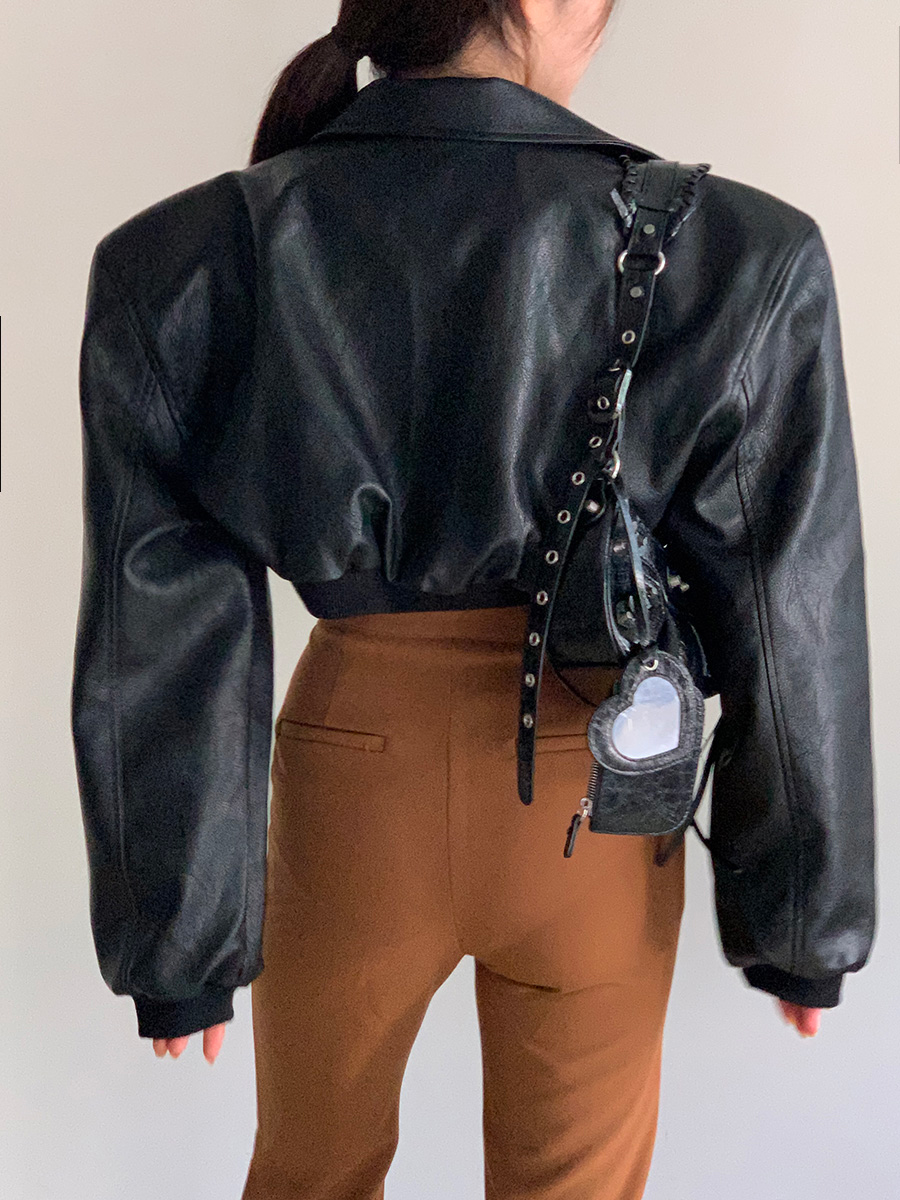 Original short leather jacket
