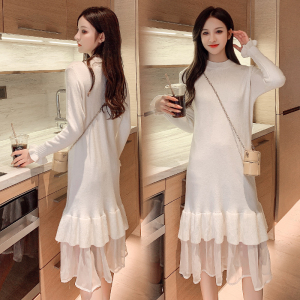 TR52005# 中长款毛衣裙过膝新款秋冬外穿宽松慵懒风冬季裙子针织连衣裙 服装批发女装批发服饰货源