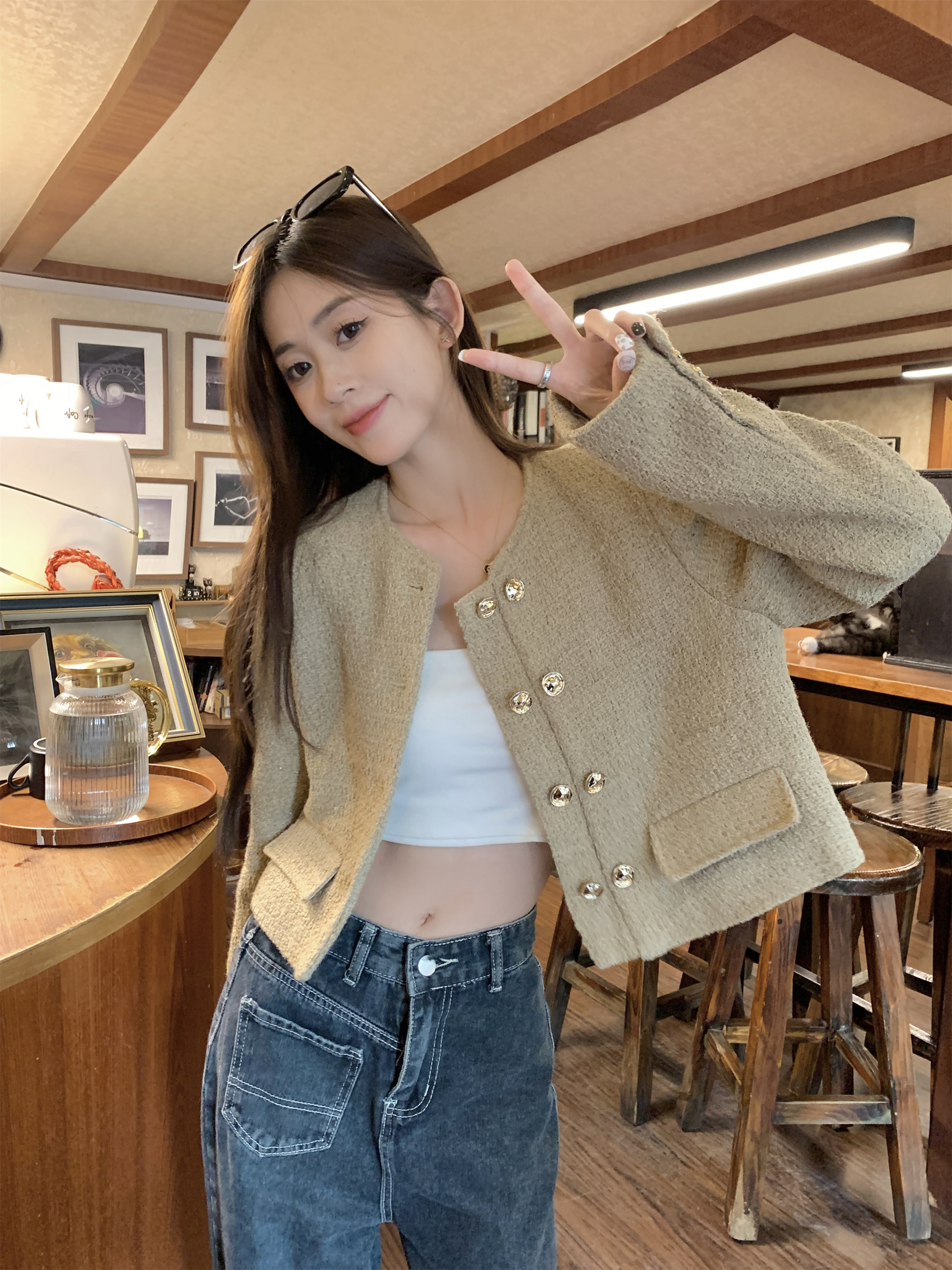 Actual shot~Korean style short style jacket