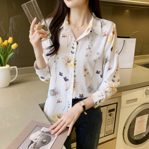 RM22502#新款韩版设计感洋气减龄印花长袖高端气质衬衫