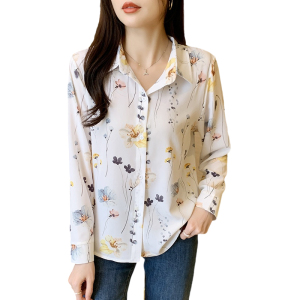 RM22502#新款韩版设计感洋气减龄印花长袖高端气质衬衫