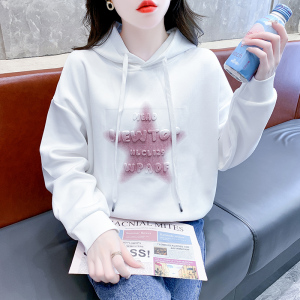 RM24762#新款韩版时尚减龄浮雕字母卫衣宽松甜美百搭连帽上衣