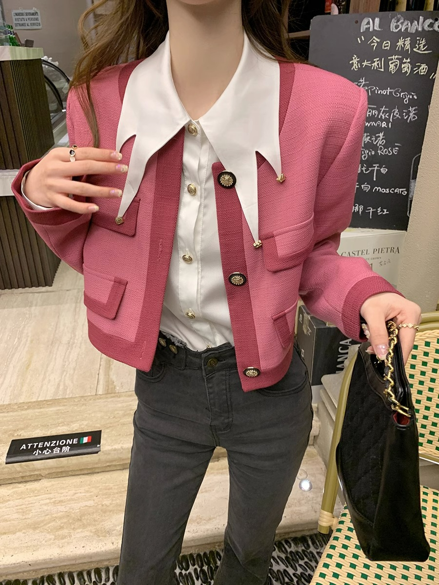 French style small fragrant jacket for women spring and autumn 2024 new style small loose design with short cardigan top