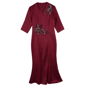 RM22999#旗袍晚礼服小个子年轻款妈妈婚礼服高贵鱼尾秋季
