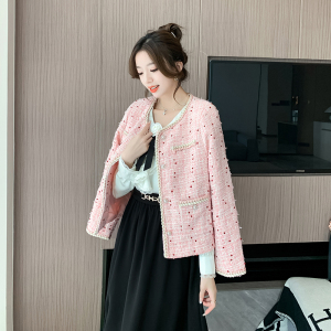 RM25144#小香风名媛风外套秋季新款法式上衣蕾丝衬衫黑色半身裙