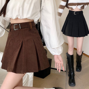 TR54777# ~秋季新款学院风甜辣妹高腰百搭短裙百褶半身裙女学生 服装批发女装批发服饰货源