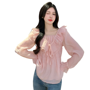 RM22527#大码胖MM法式温柔宫廷风显瘦气质上衣秋季新款韩版洋气衬衫