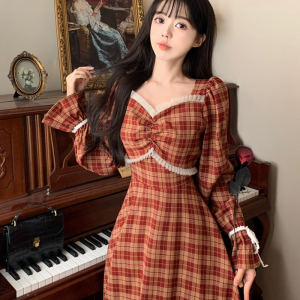 TR55256# 大码胖MM学院风格子连衣裙女夏法式蝴蝶结短裙气质收腰修身长裙子 服装批发女装批发服饰货源