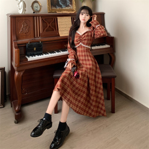 TR55256# 大码胖MM学院风格子连衣裙女夏法式蝴蝶结短裙气质收腰修身长裙子 服装批发女装批发服饰货源