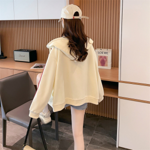 TR51600# 华棉宽松连帽棒球服外套女春秋新款设计感小众字母刺绣开衫 服装批发女装批发服饰货源