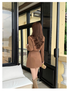 TR52167# 新伯克利日记西装短款外套上衣半裙两件套装 服装批发女装批发服饰货源