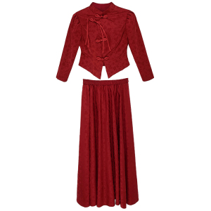 RM23781#中式敬酒服2023新款新娘回门服红色裙子订婚礼服女旗袍绣禾服