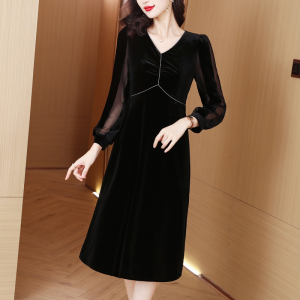 RM24415#新款法式赫本风优雅时尚大气休闲收腰显瘦修身洋气连衣裙