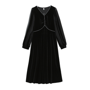 RM24415#新款法式赫本风优雅时尚大气休闲收腰显瘦修身洋气连衣裙