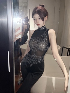 RM24788#新款欧美小众烫钻简约设计感气质纯色连体裤