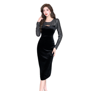 RM23432#高端奢华大牌连衣裙女2023新款气质高级感法式修身显瘦礼服裙5865