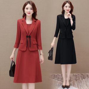 RM23487#喜婆婆婚宴装两件套连衣裙女春秋季2023新款高端礼服妈妈长袖套裙