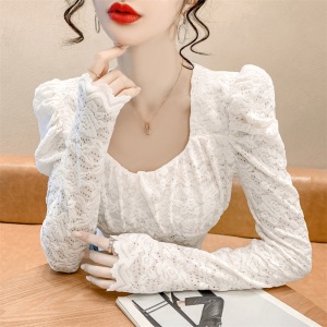 RM23695#新款韩版时尚洋气高级简约休闲标准新面料蕾丝上衣