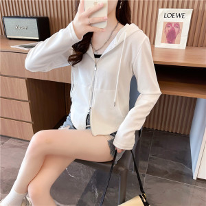 TR54673# 首发米尼奥黛尔后包领春秋设计感开衫双拉链卫衣外套女 服装批发服饰货源女装批发