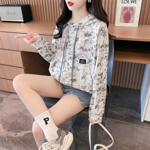 TR54671# 华棉复合连帽卫衣女字母洋气上衣外套潮薄款 服装批发服饰货源女装批发