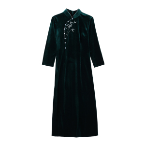 RM23613#刺绣 日常款修身改良旗袍连衣裙