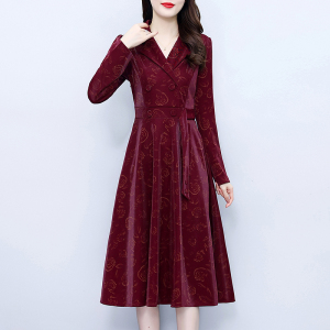 RM23669#搭配一整套干练气质女装御姐轻熟风高级感红色连衣裙