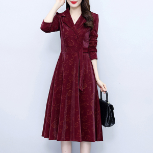 RM23669#搭配一整套干练气质女装御姐轻熟风高级感红色连衣裙