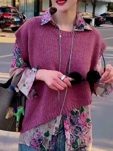 RM23990#今年流行针织马甲衬衫两件套女2023年秋季新款