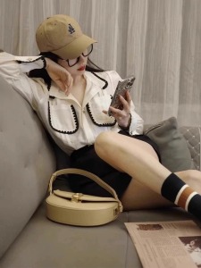 RM24010#早秋季小衫洋气独特别致长袖上衣设计感小众