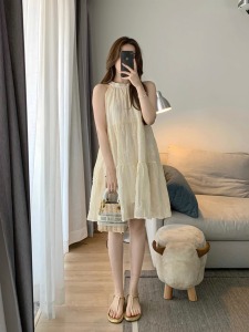 RM24009#挂脖吊带连衣裙女夏季2023新款气质娃娃裙