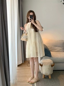 RM24009#挂脖吊带连衣裙女夏季2023新款气质娃娃裙