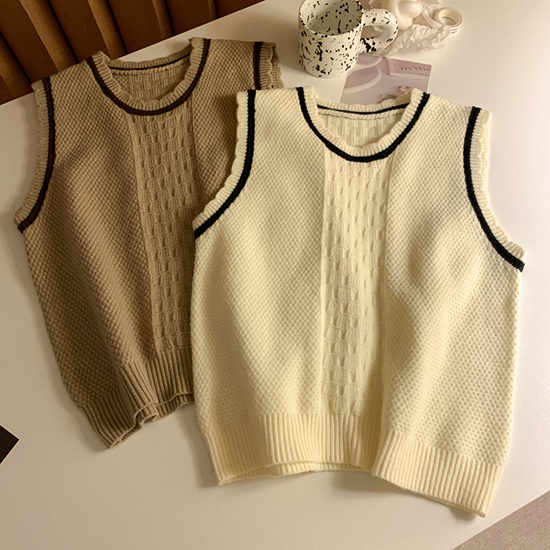 Real shot of new sweater vest for women layered with new wool vest sweater top