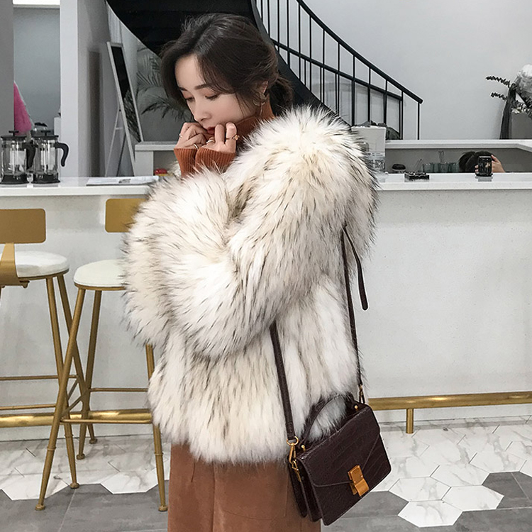 2023 winter new raccoon fur coat women's hooded fashionable young Korean style long-sleeved fox fur coat