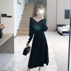 RM24851#Mapping*香港轻奢修身显瘦女装2023年秋季针织毛衣+半身裙两件套