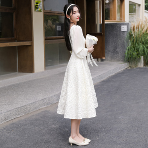 RM24571#白色连衣裙子女2023新款夏季垂感法式初恋长裙气质高级感小众设计