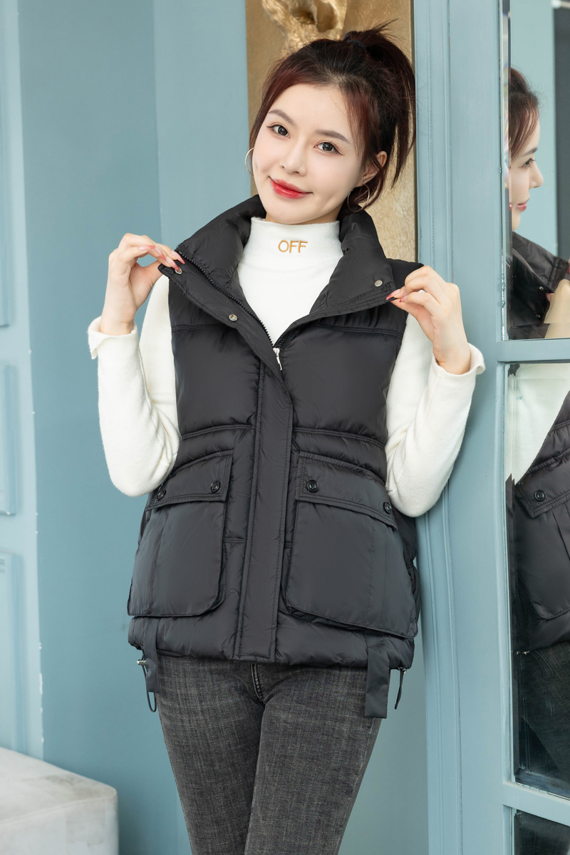 Korean large size down jacket vest for women autumn and winter outer wear new internet celebrity fashion vest with cotton waistcoat