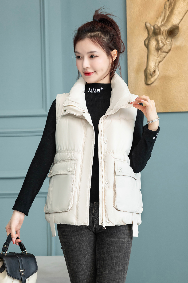 Korean large size down jacket vest for women autumn and winter outer wear new internet celebrity fashion vest with cotton waistcoat