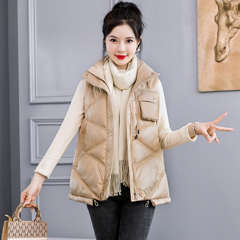 Vest for women  new autumn and winter loose design versatile down jacket vest short jacket trendy