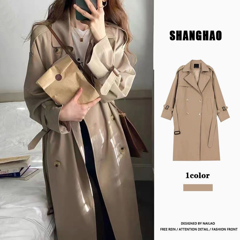 Windbreaker jacket for women, mid-length and small, 2023 new autumn fashion temperament chic autumn clothing Korean version