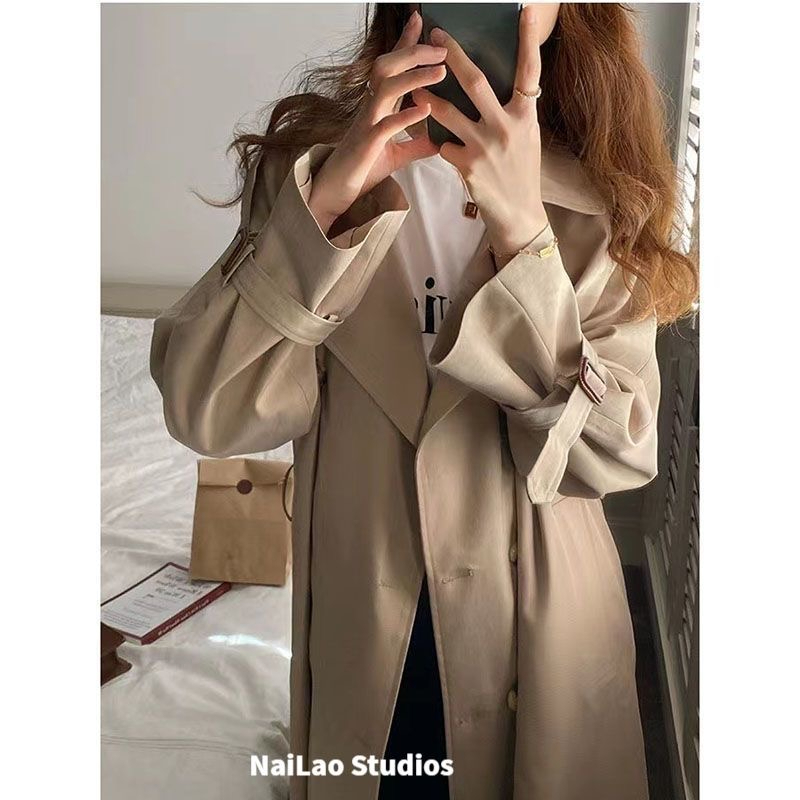 Windbreaker jacket for women, mid-length and small, 2023 new autumn fashion temperament chic autumn clothing Korean version