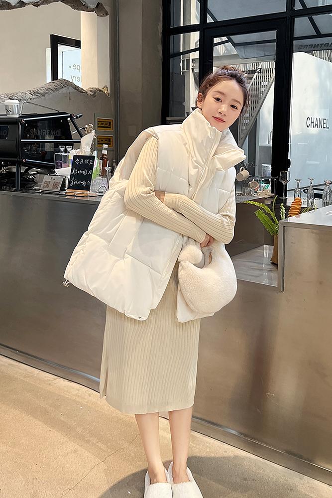 Actual shot of internet celebrity vest for women  autumn and winter new Korean style niche ins down jacket vest