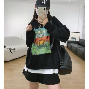 TR58492# 官图华棉复合薄款/加绒秋冬装卫衣女印花宽松大码 服装批发女装批发服饰货源