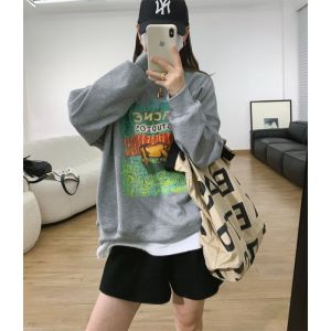 TR58492# 官图华棉复合薄款/加绒秋冬装卫衣女印花宽松大码 服装批发女装批发服饰货源