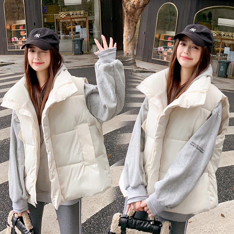 2023 new autumn and winter women's outer wear trendy fashionable down winter coat Internet celebrity sleeveless cotton vest XZX