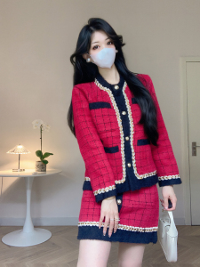 RM25350#韩剧小香风套装女秋季名媛气质外套半身裙高级感小洋装御姐两件套